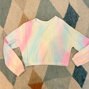 Pastel Tie-Dye Cropped Sweatshirt